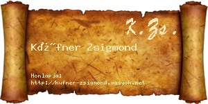 Küfner Zsigmond névjegykártya